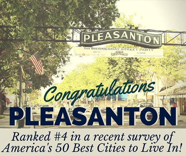 Pleasanton, California ranked number 4